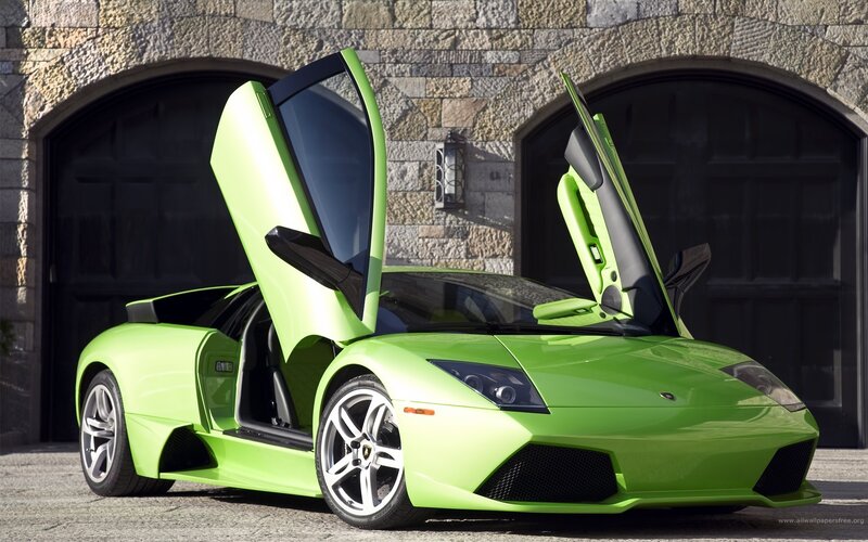 green lamborghini sports car