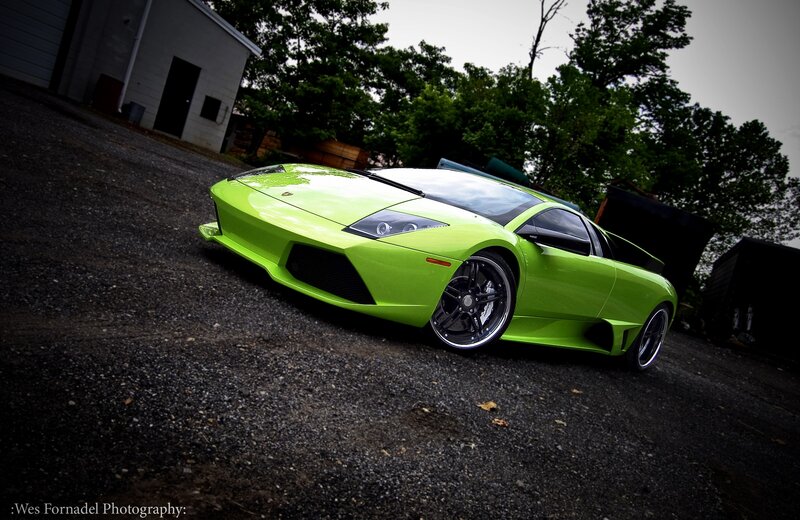 green lamborghini sports car