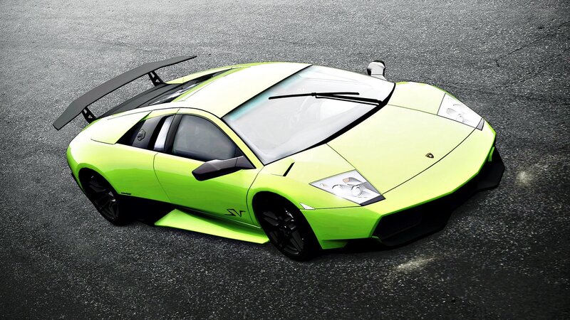 green lamborghini sports car