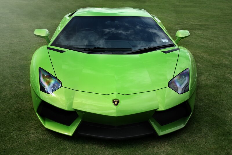 green lamborghini sports car