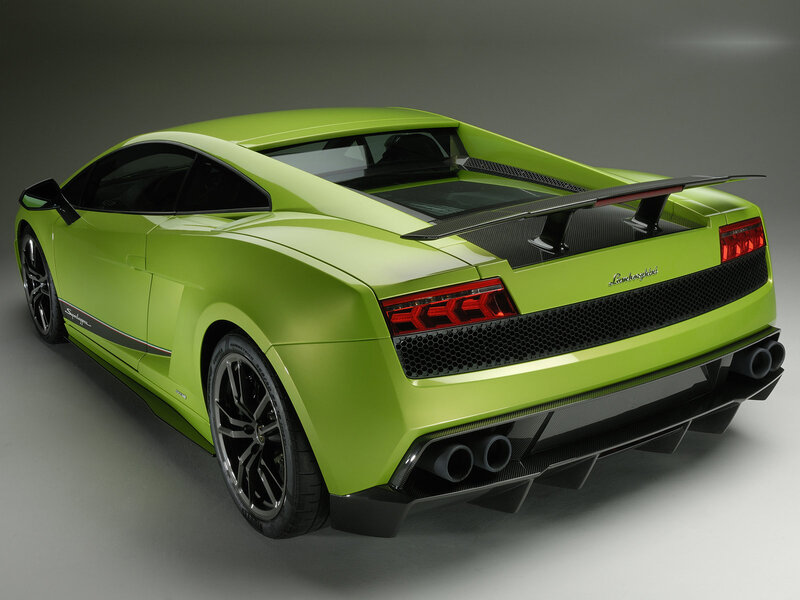 Green Lamborghini Sports Car — Lime Green, Dramatic