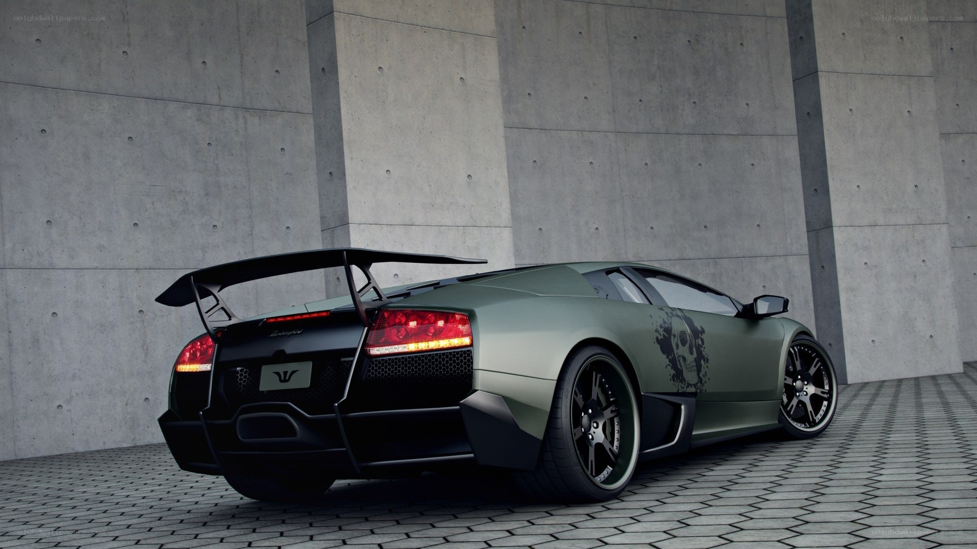 green lamborghini with custom graphics