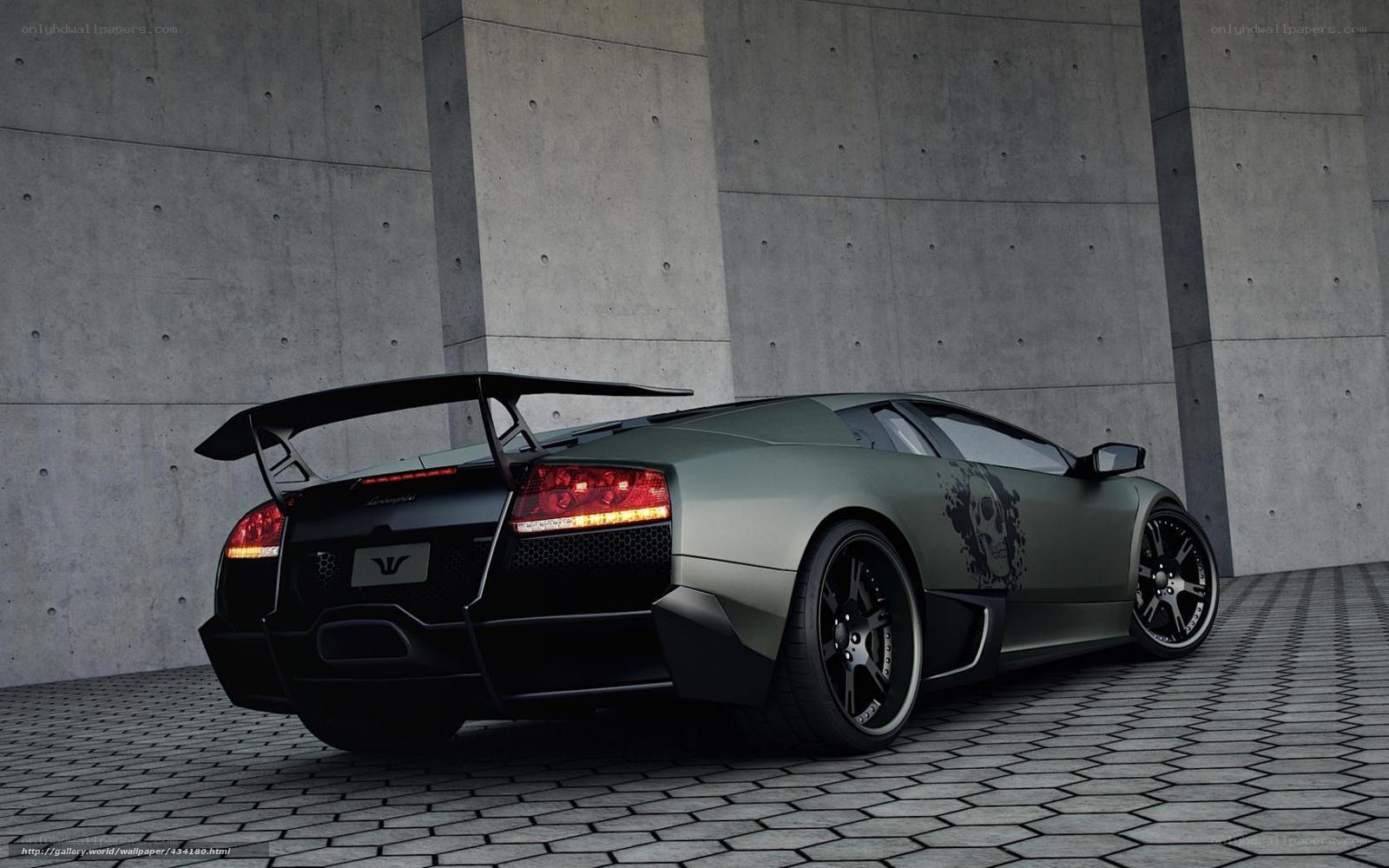 Green Lamborghini with skull design