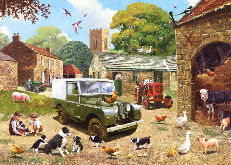 Green Land Rover on Farm
