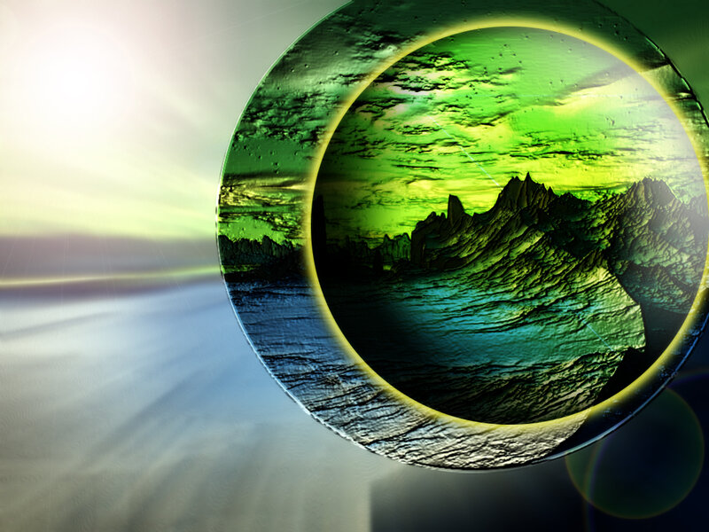 Green Landscape in Circle