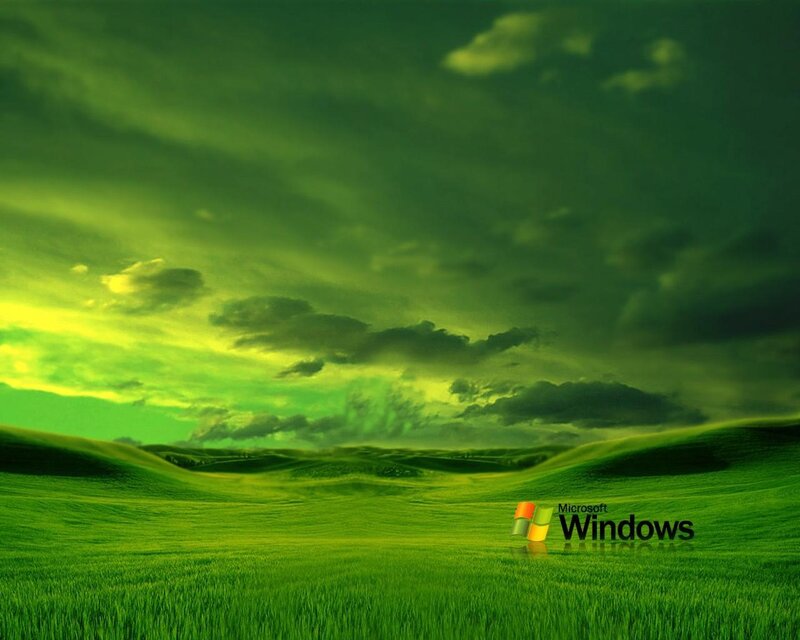 green landscape with clouds