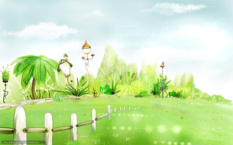 Green Landscape with Fence — Serene