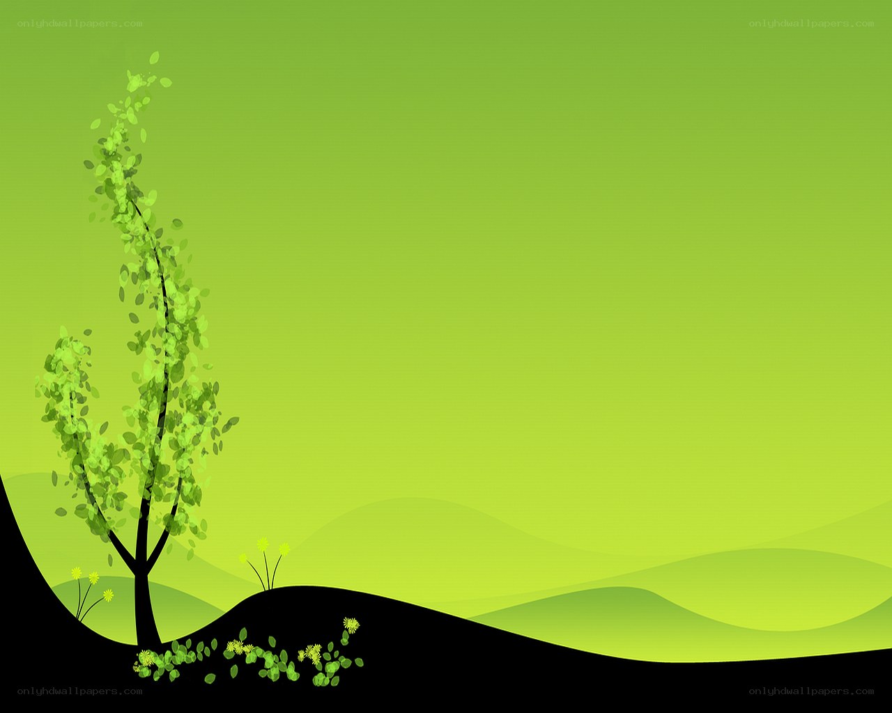 green landscape with tree