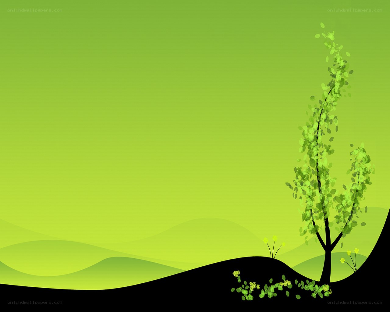 green landscape with tree