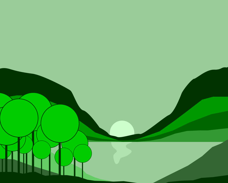 green landscape with trees
