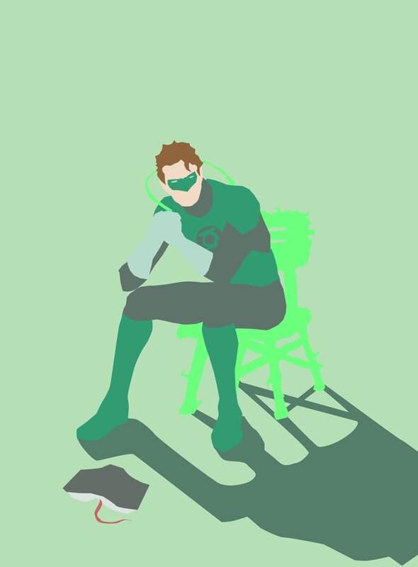 Green Lantern Character — Contemplative