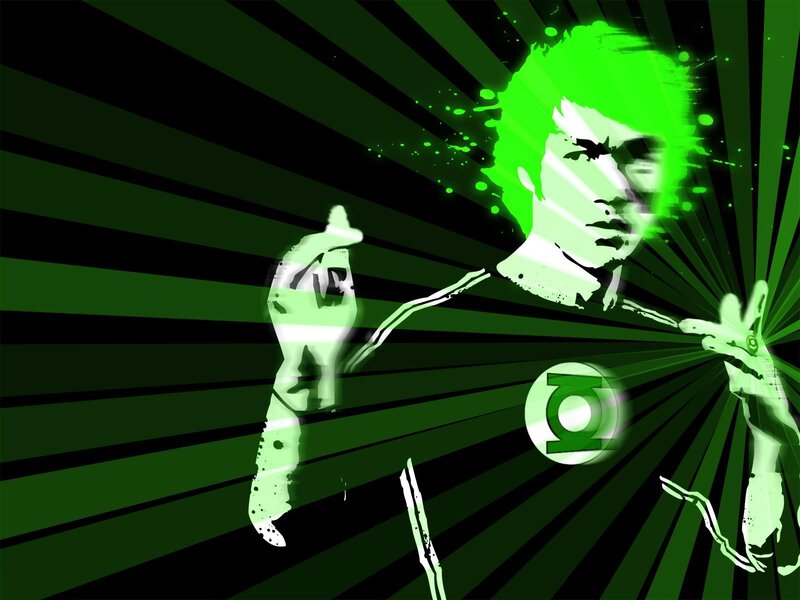 Green Lantern Character — Dramatic, Digital Art, Hand Gesture