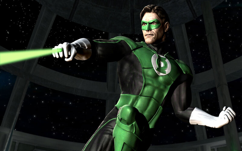 Green Lantern Character — Dramatic, Night, 3d Render