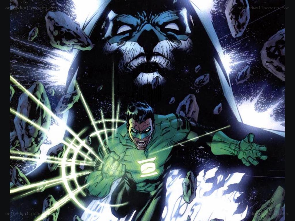 Green Lantern confronts a giant enemy