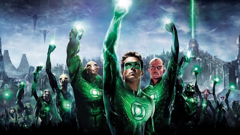 Green Lantern Corps — Dramatic, Night, Digital Art, Superheroes, Cityscape