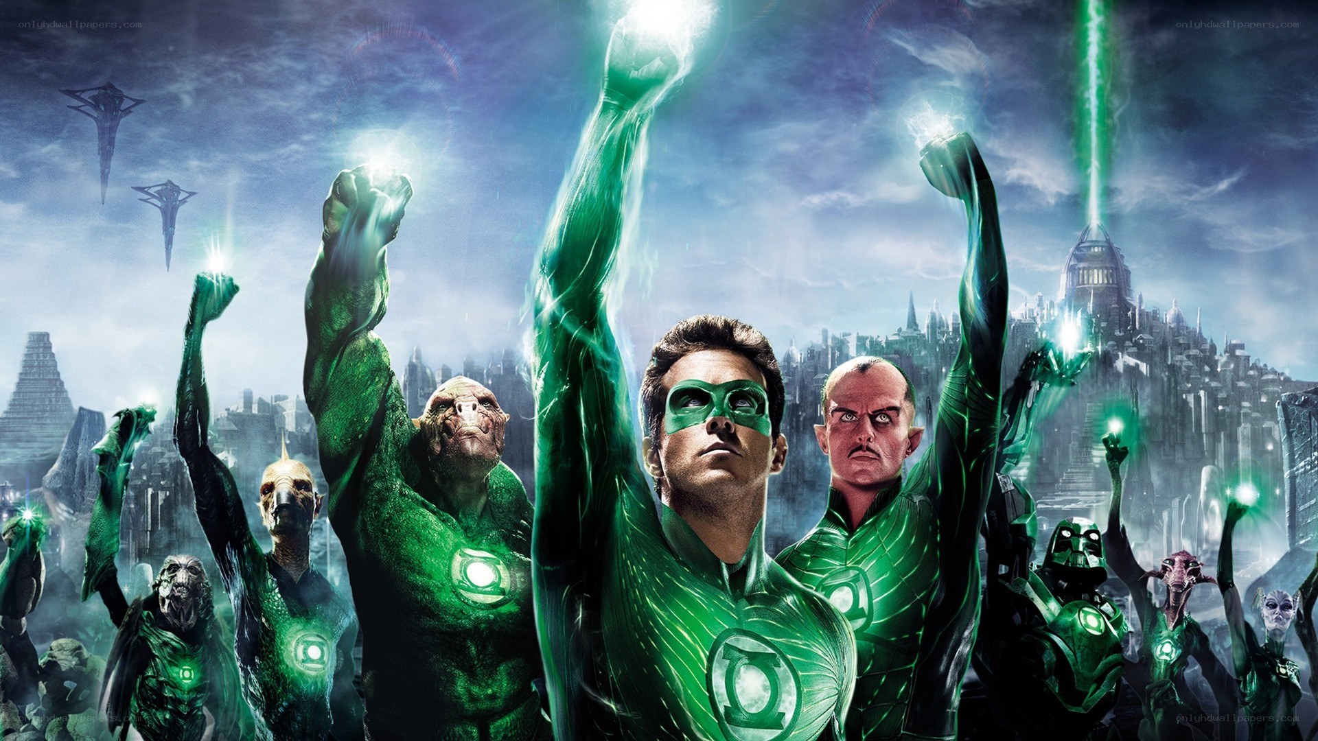 Green Lantern Corps in action