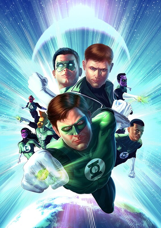 Green Lantern Corps in action