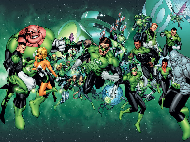 Green Lantern Corps in space