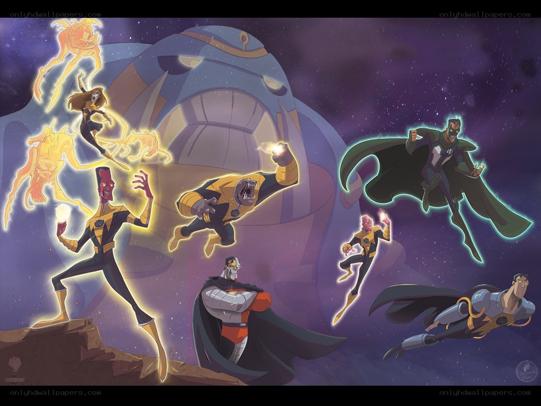 Green Lantern Corps in space