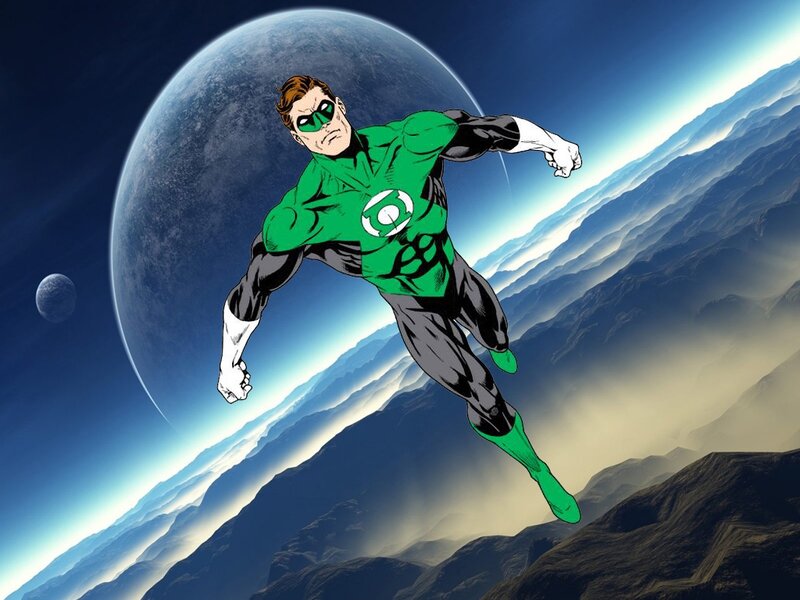 Green Lantern Flying — Dramatic, Comic