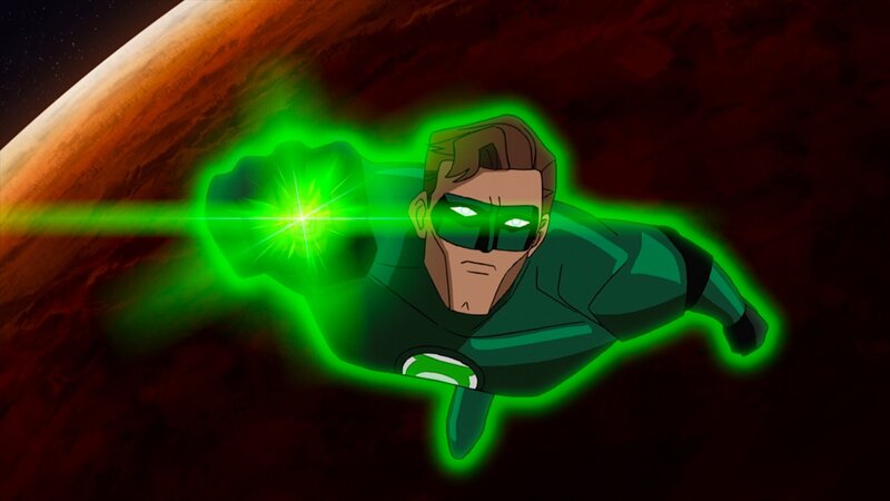 Green Lantern Flying — Dramatic, Night, Anime