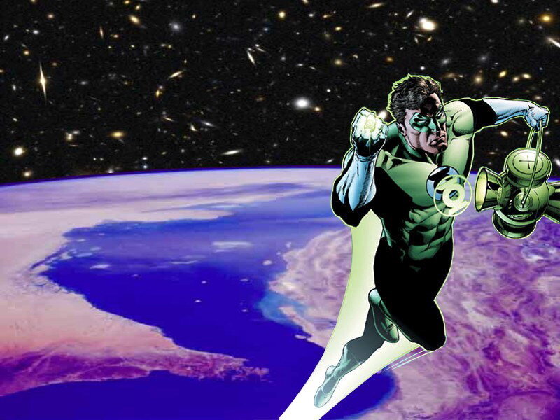 Green Lantern Flying