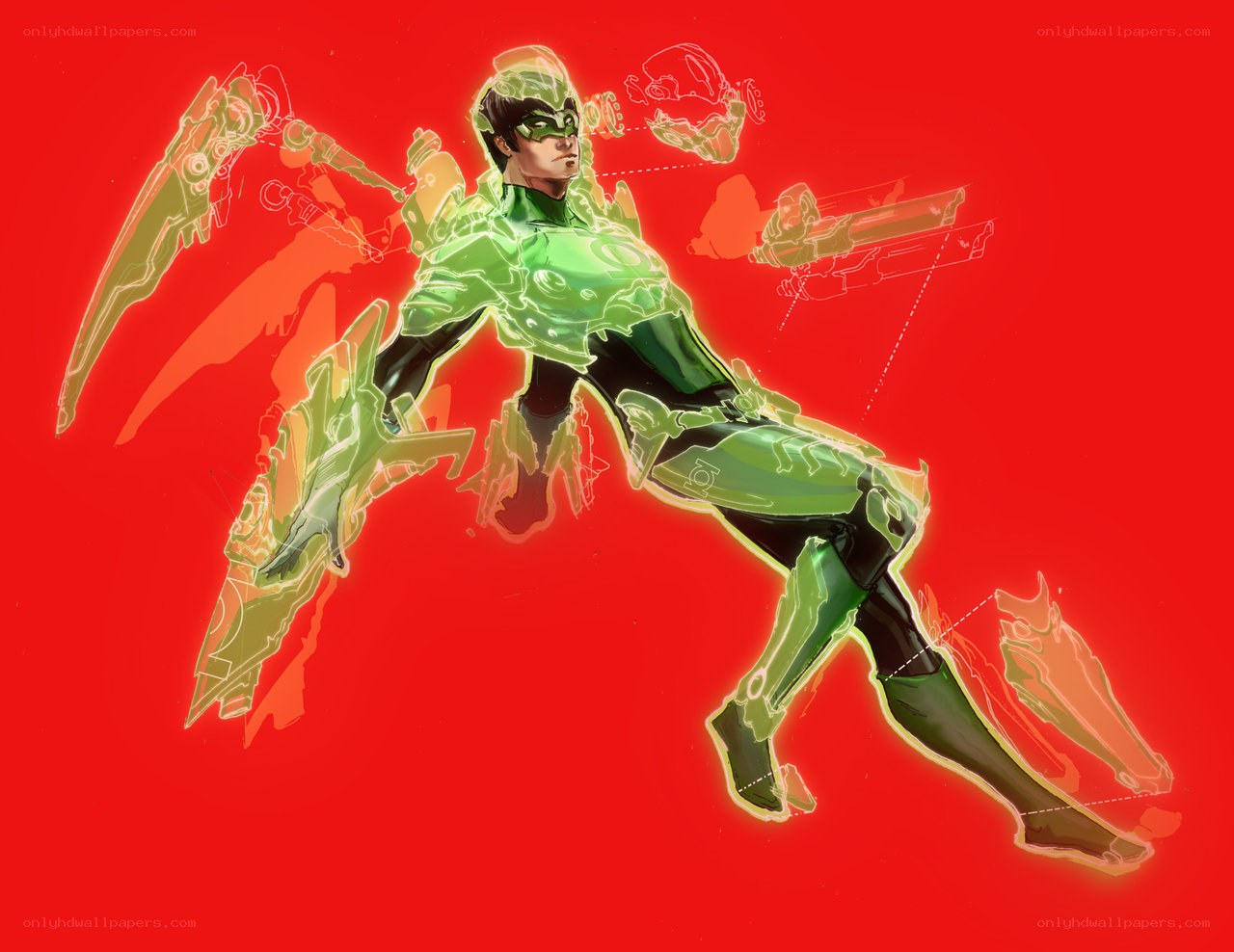 Green Lantern in action