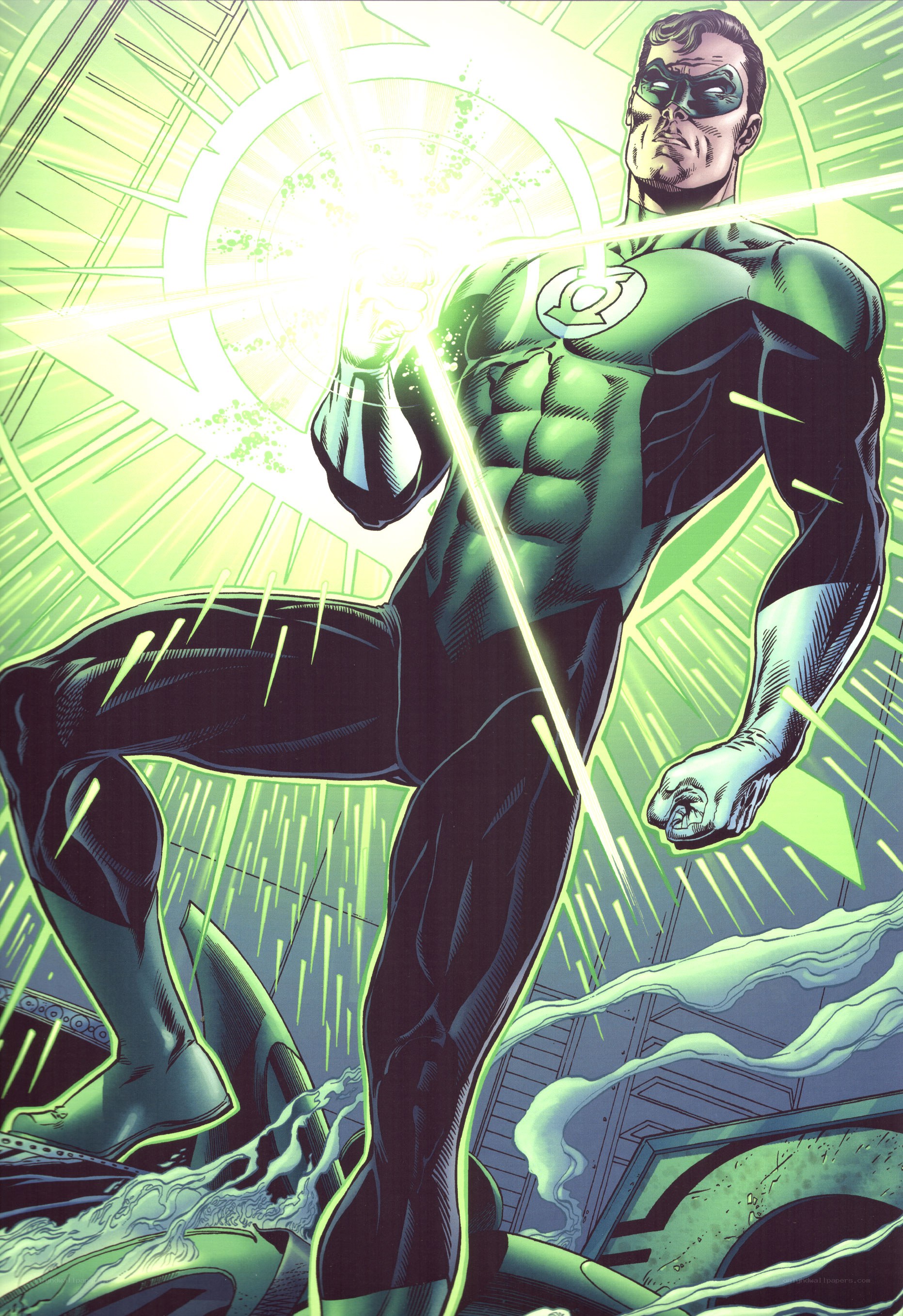 Green Lantern in action