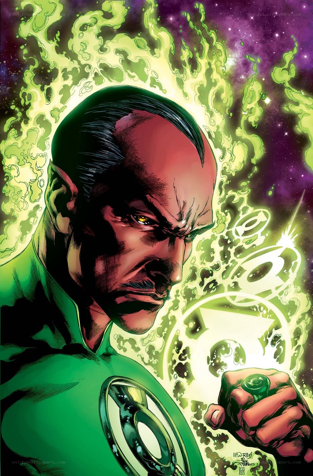 Green Lantern in action