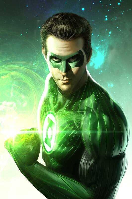 Green Lantern in action