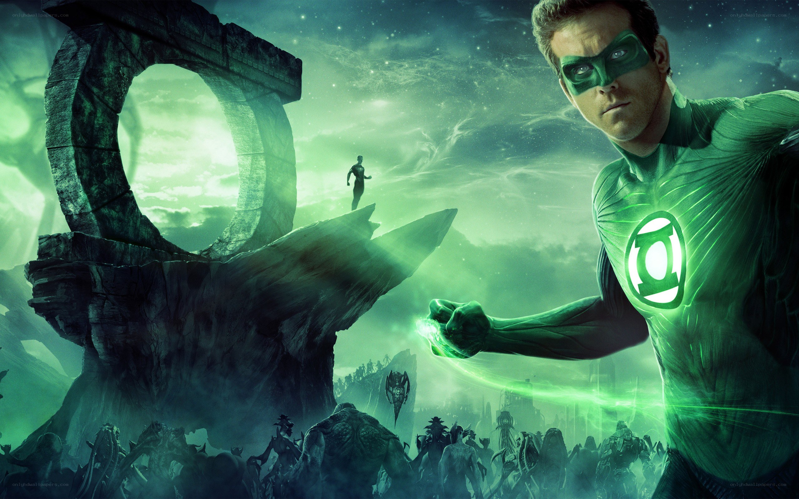 Green Lantern in action