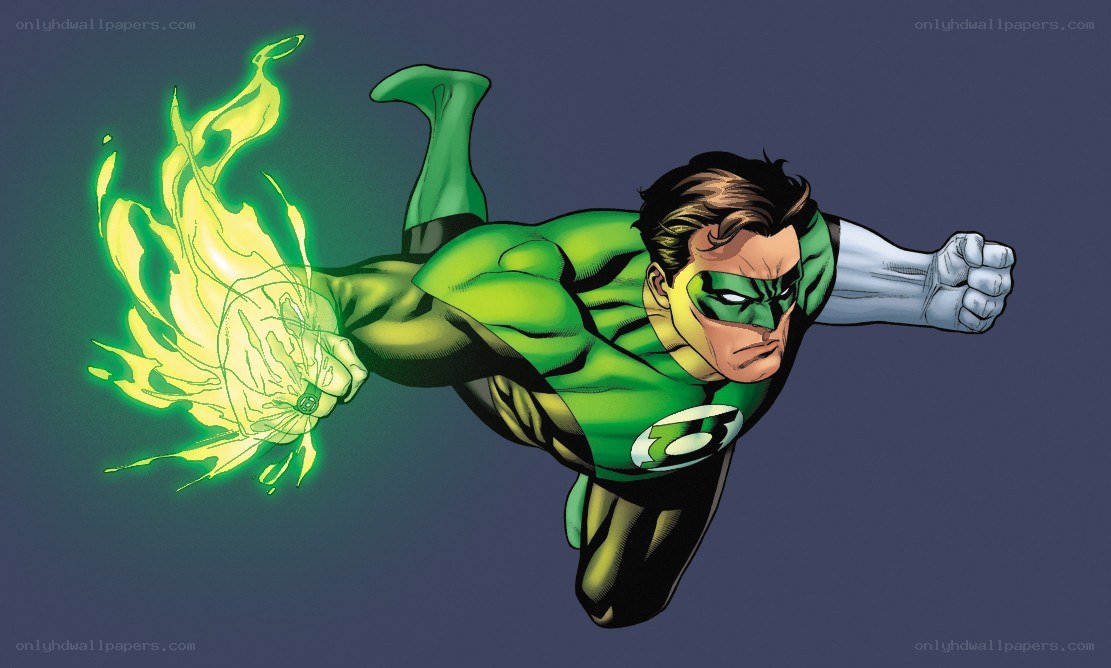Green Lantern in flight