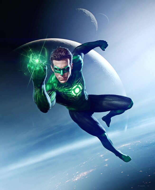 Green Lantern in Space — Dramatic, Digital Art