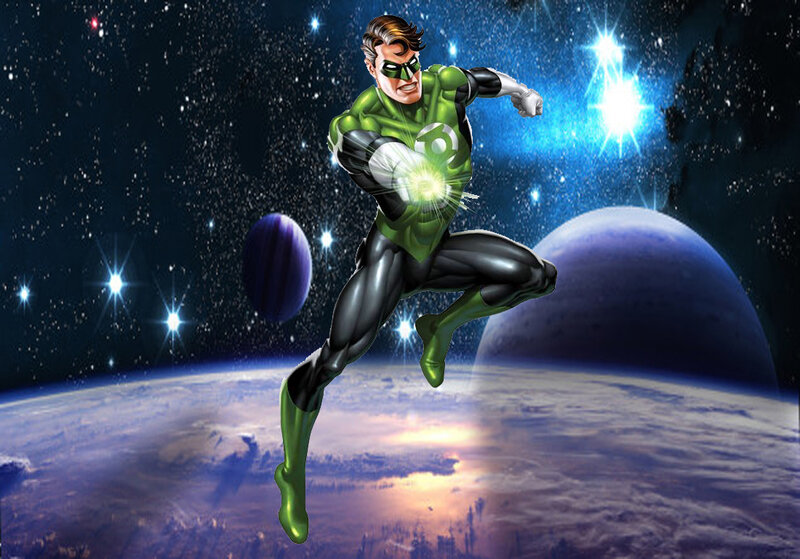 Green Lantern in Space — Dramatic, Night, Digital Art