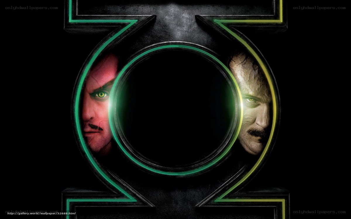 Green Lantern logo with faces