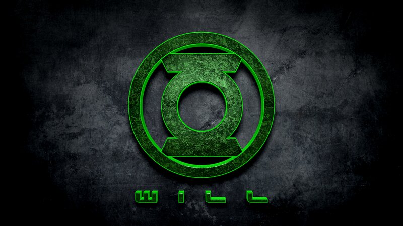 Green Lantern Symbol — Dark, Digital Art