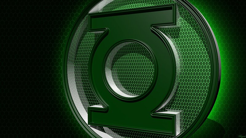 Green Lantern Symbol — Dramatic, Digital Art