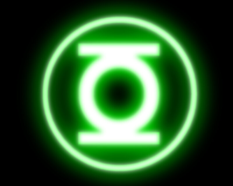 Green Lantern Symbol — Glowing, Illustration