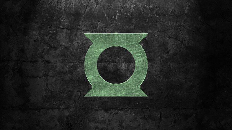 Green Lantern symbol on dark wall