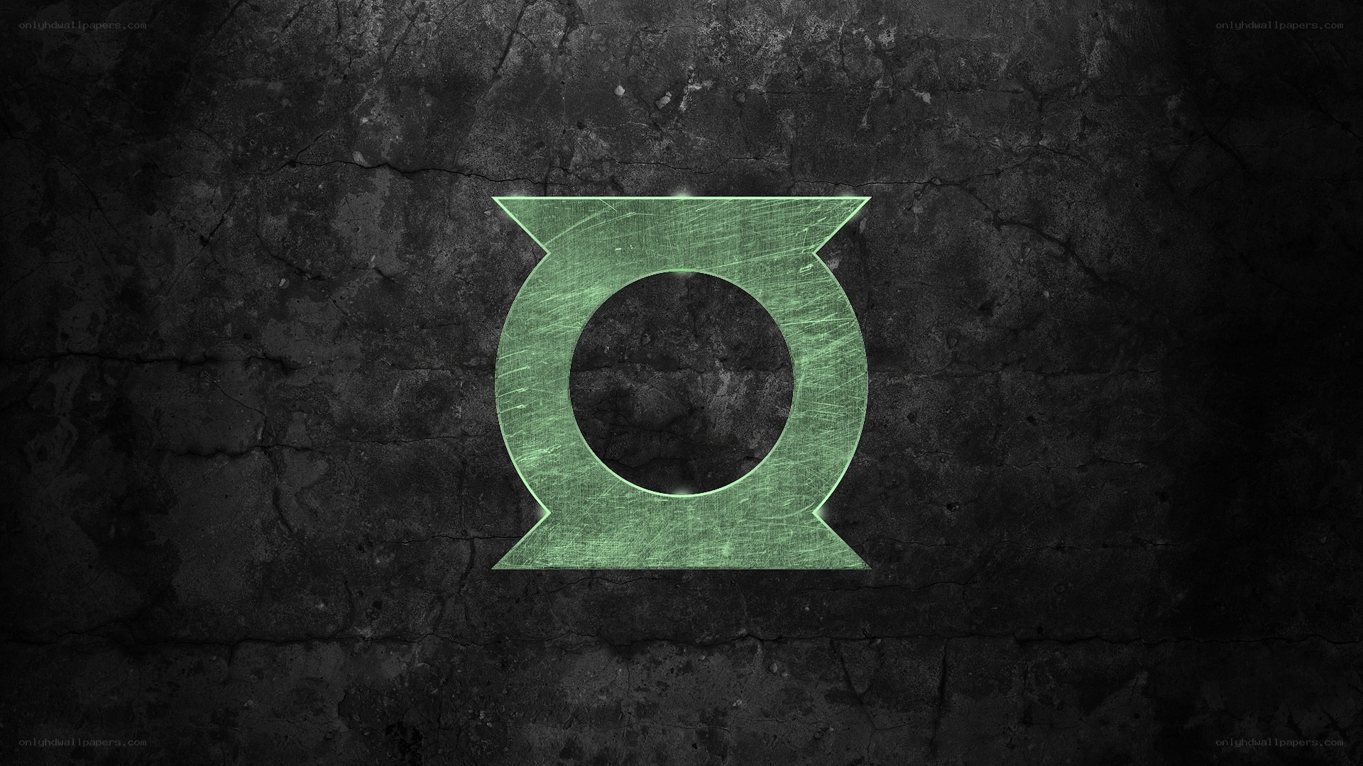 Green Lantern symbol on dark wall