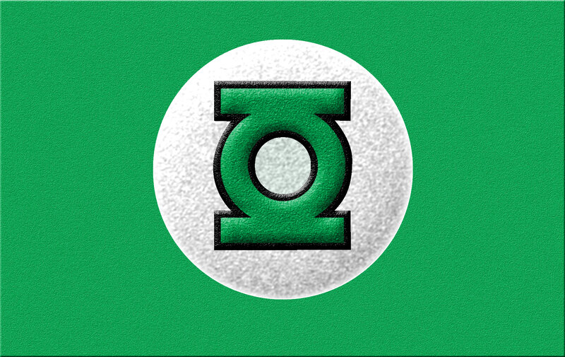 Green Lantern symbol on green background