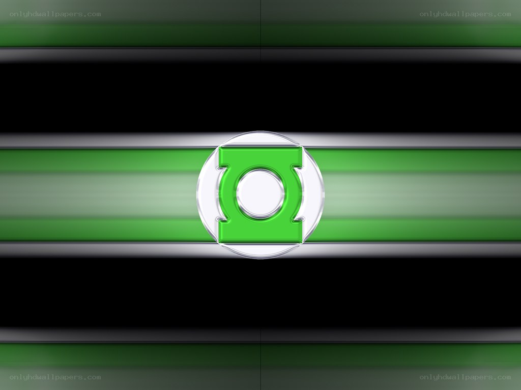 Green Lantern symbol on striped background