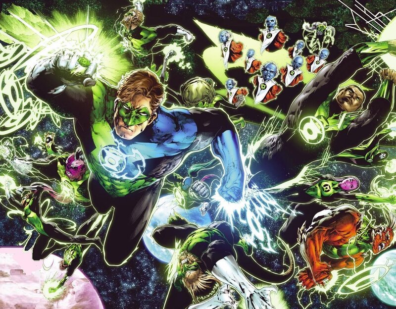 Green Lanterns in Space — Dramatic, Night