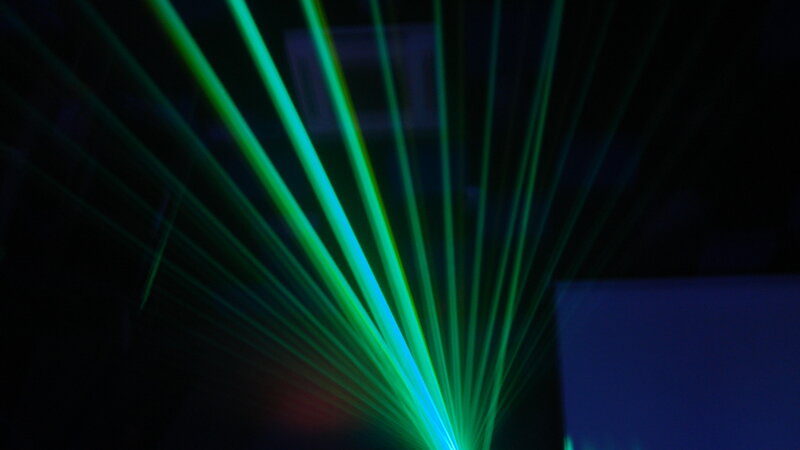 Green Laser Beams — Dramatic