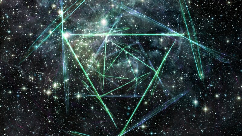 Green Laser Grid in Space — Black