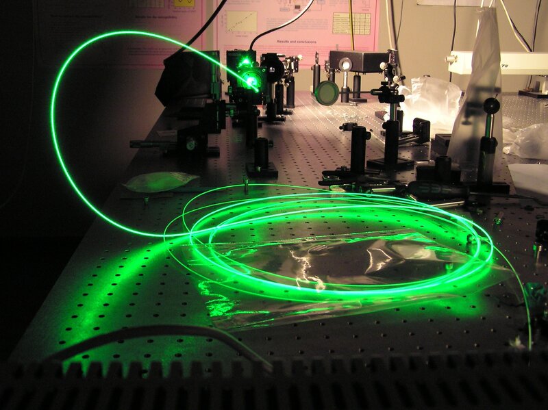 Green laser in lab setup
