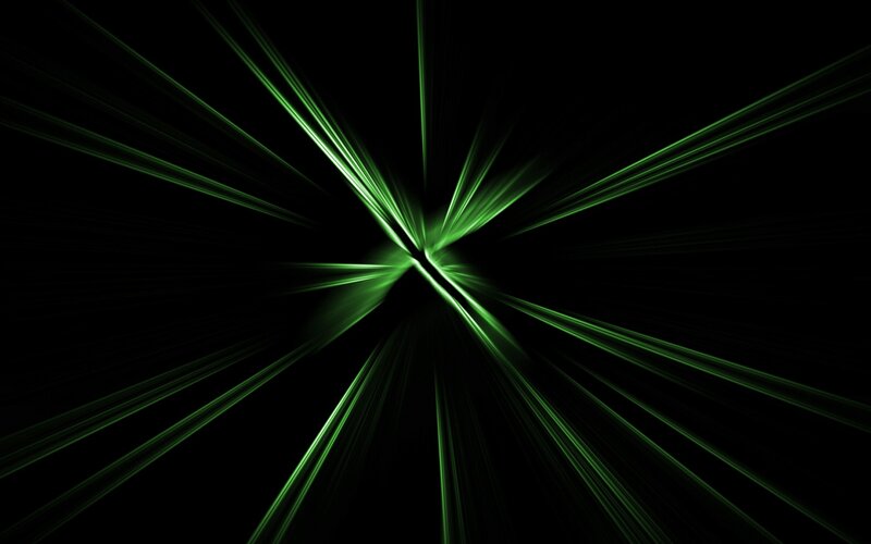 green laser light burst