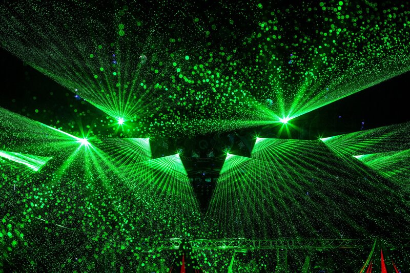 Green laser light show