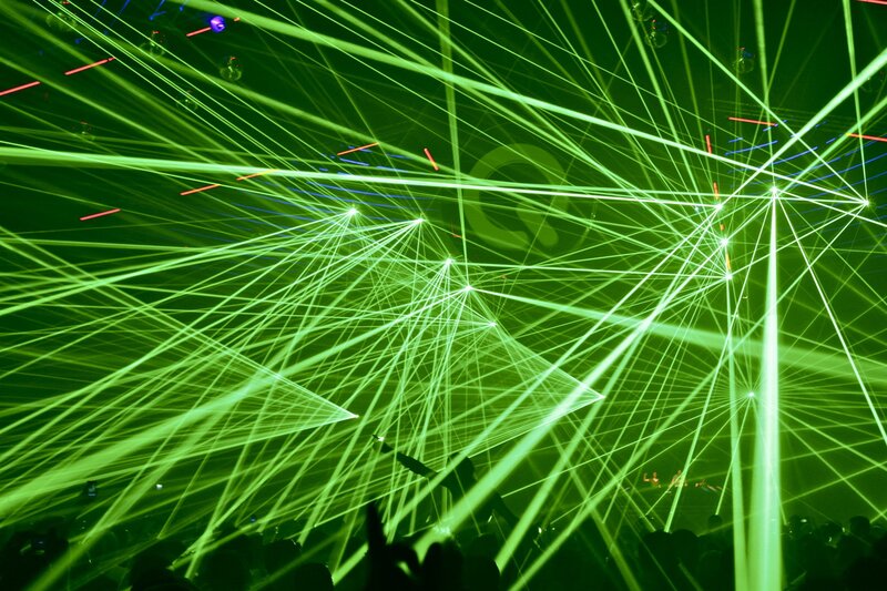 Green Laser Lights — Energetic, Night