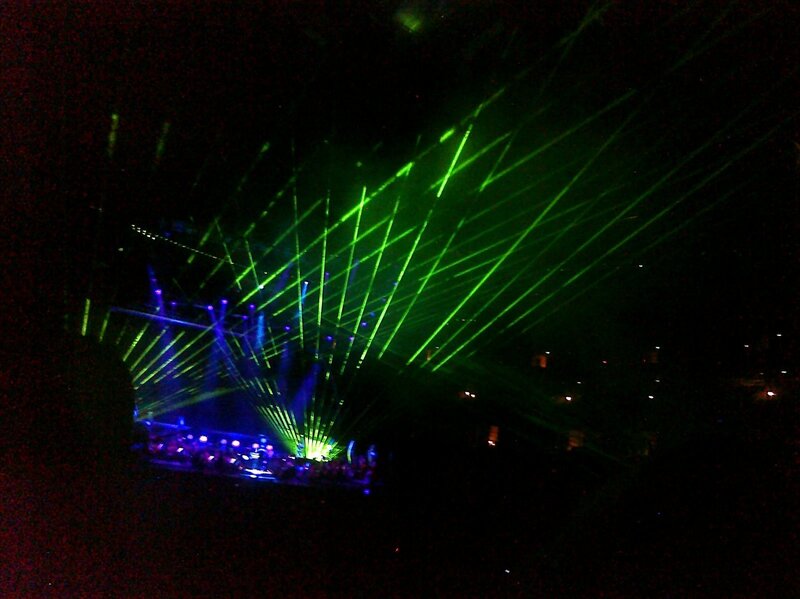 Green Laser Lights on Stage